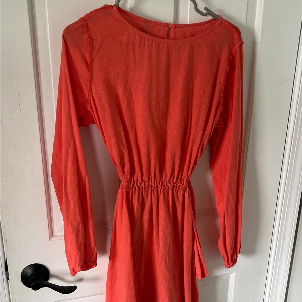 Coral Long Sleeve Dress
